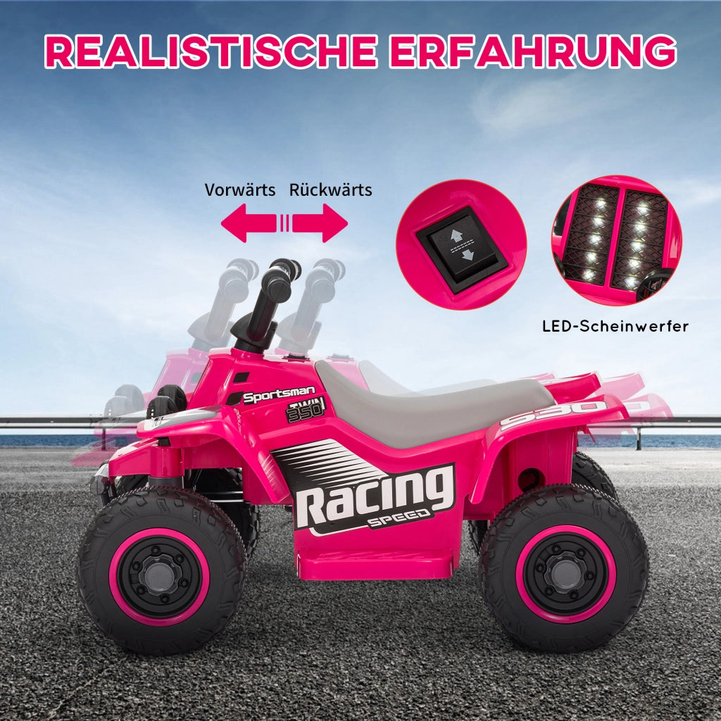 Quad Bike Elettrico Bambini ¨C zephmum ¨C Rosa con Luci LED