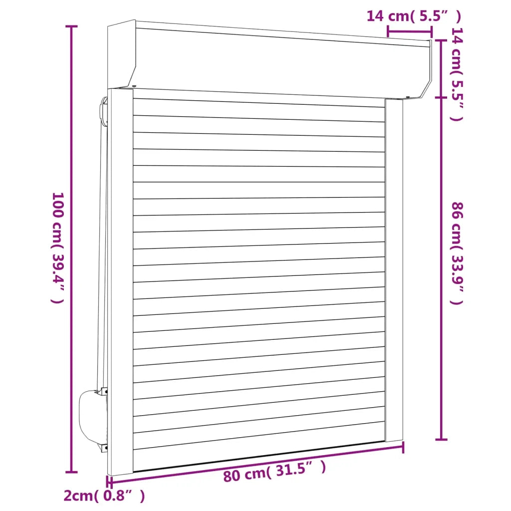 Persiana a rullo Antracite 80 x 100 cm Alluminio e poliuretano 42047064