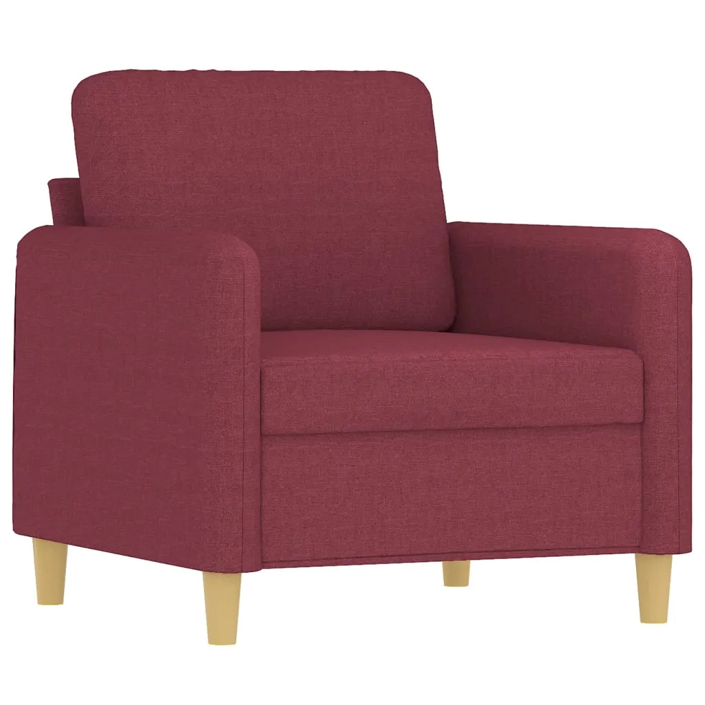 Set di Divani 4 pz con Cuscini Rosso Vino in Tessuto 3202068