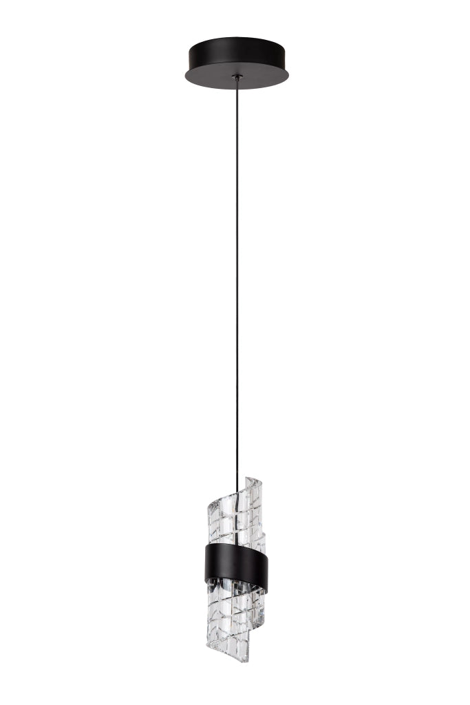 Lampada sospensione glamour vetro nero Kligande LED 7W