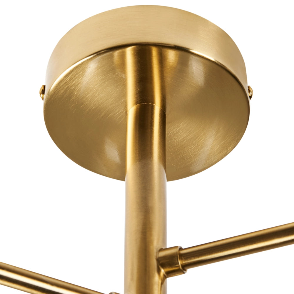 Plafoniera a 3 luci in vetro d'ottone e metallo di ferro Illuminazione del soggiorno dall'aspetto moderno e glamour