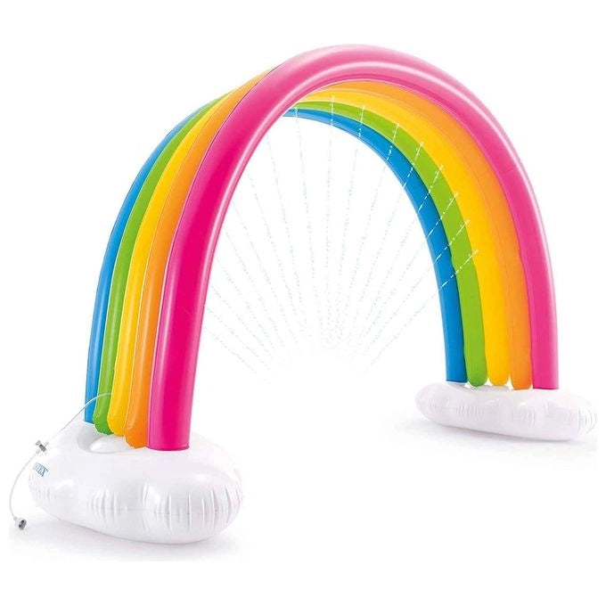 Intex 56597NP Spruzzatore Gonfiabile Arcobaleno a Spruzzo con Base a Nuvola 300x109x180 cm colore Multicolore