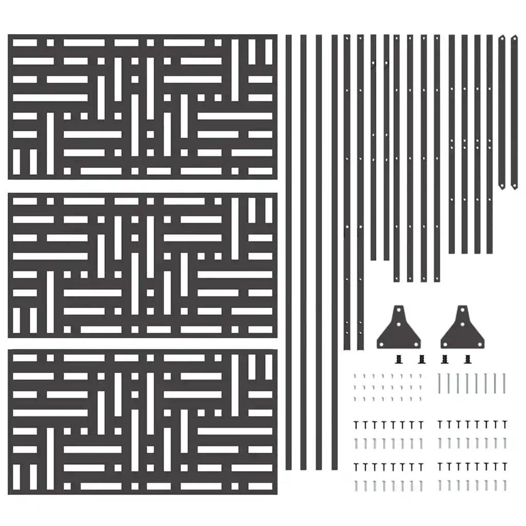 Schermo per Privacy Nero 100 x 50 x 180 cm Acciaio 868549