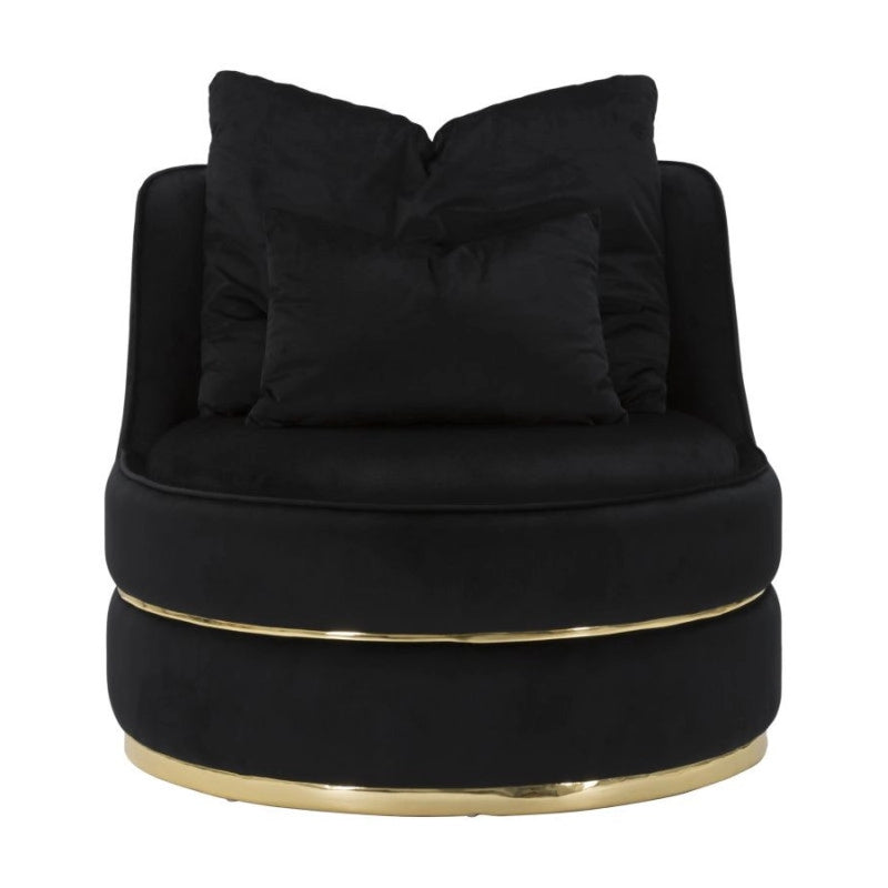 Poltrona Paris Space Nero/gold cm ø 84x72