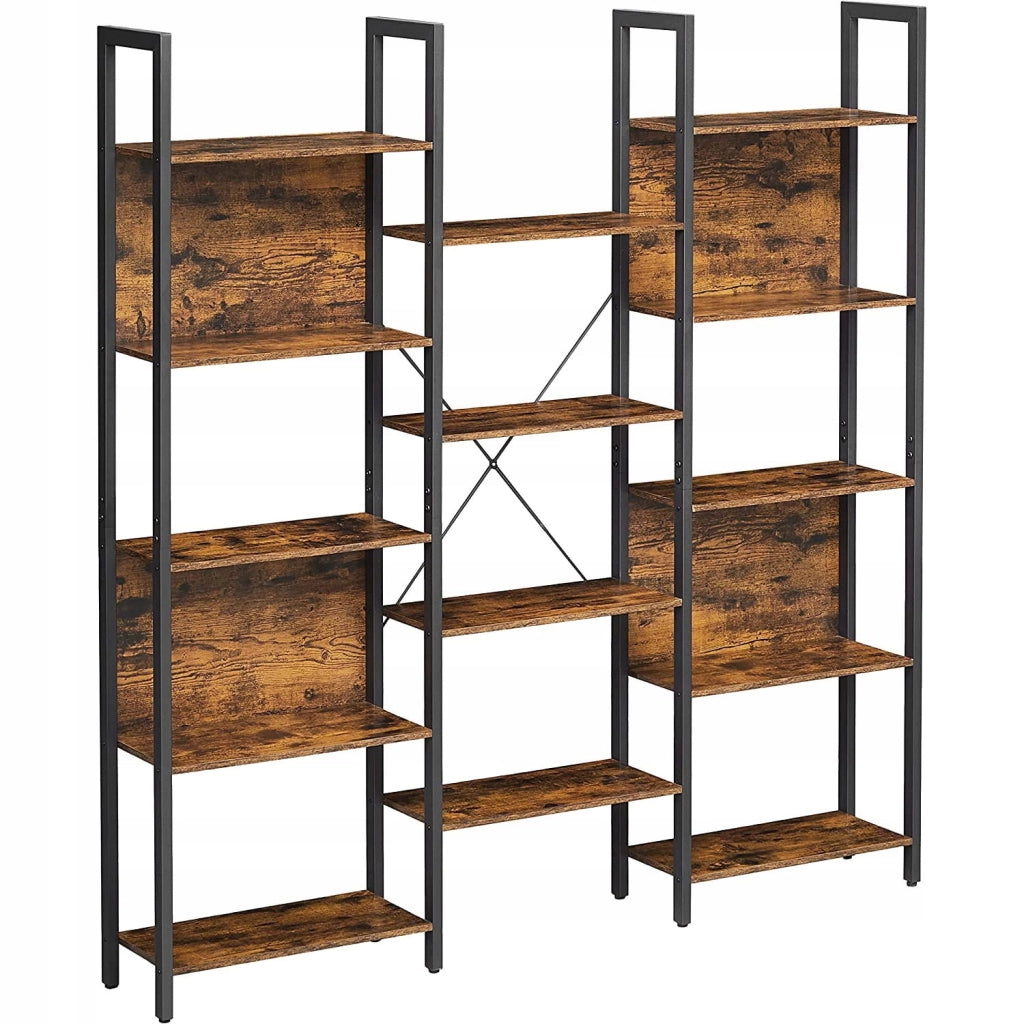 Libreria Valora SHELF CABINET in stile loft rustico marrone 14 ripiani