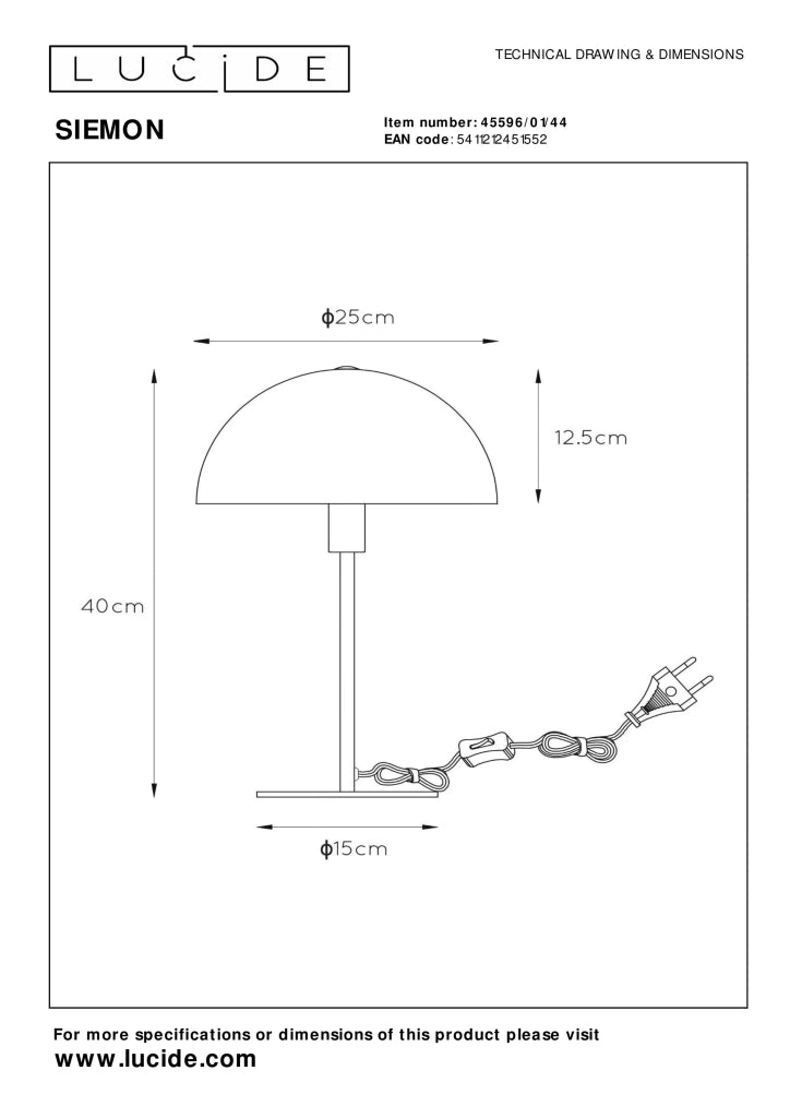 Lampada da tavolo gialla eclettica E14 Lucide Siemon