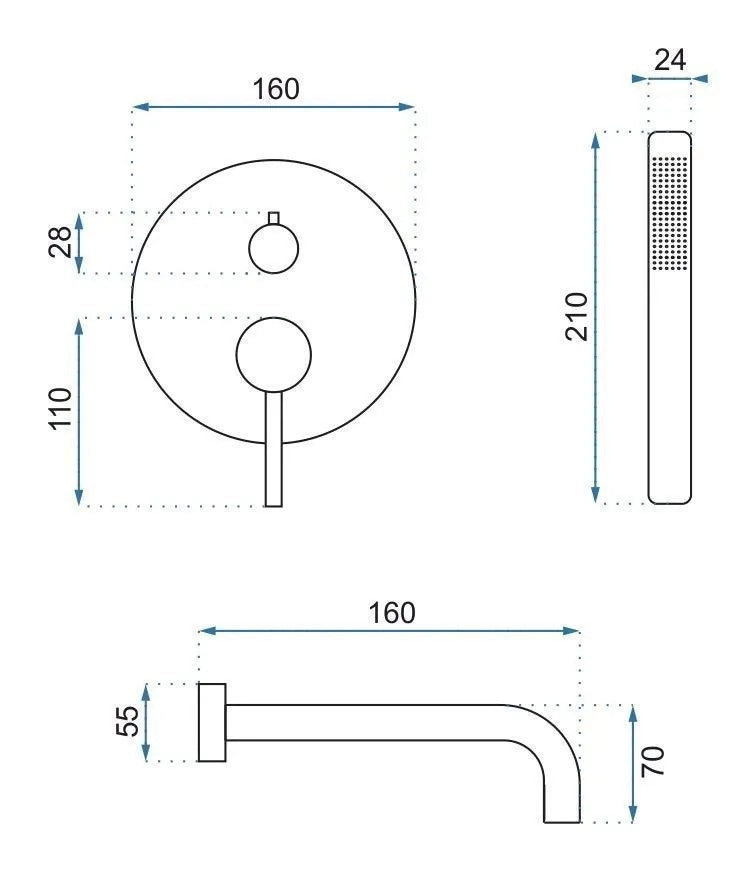 Rubinetto Da Vasca Rea Lungo Titan + Box