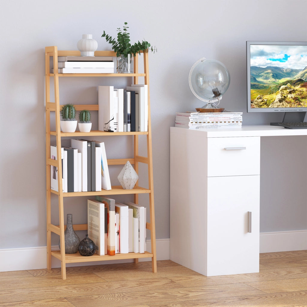 Libreria a scala 4 livelli in bambu' ¨C Zephmum ¨C 48x31,5x120 cm
