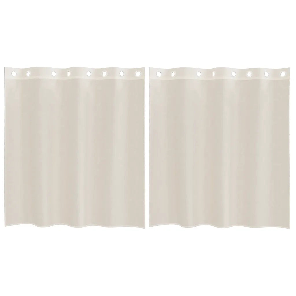 vidaXL Tende in Voile con Occhielli 2 pz Crema 140x140 cm
