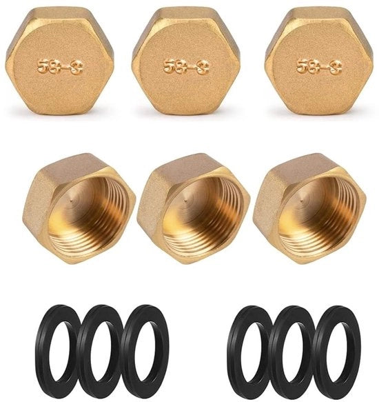 Set di 6 Stoppi per Legno a Disco con Anello in Gomma