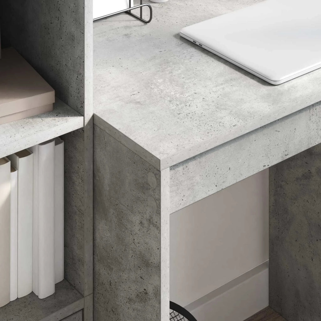 Scrivania con cassetto con lo scaffale 2 pcs Grigio cemento 3337348