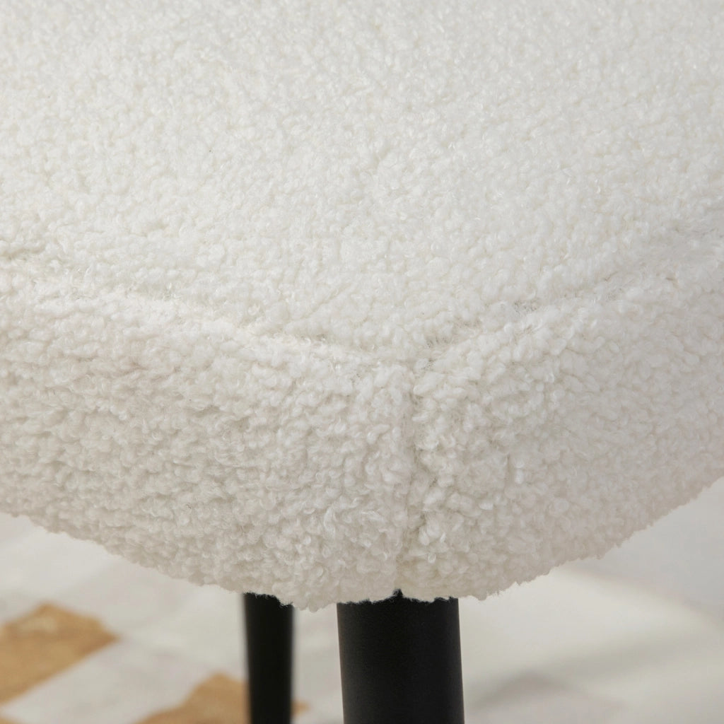 Pouf ¨C Minimal ¨C crema, tessuto boucl¨¦