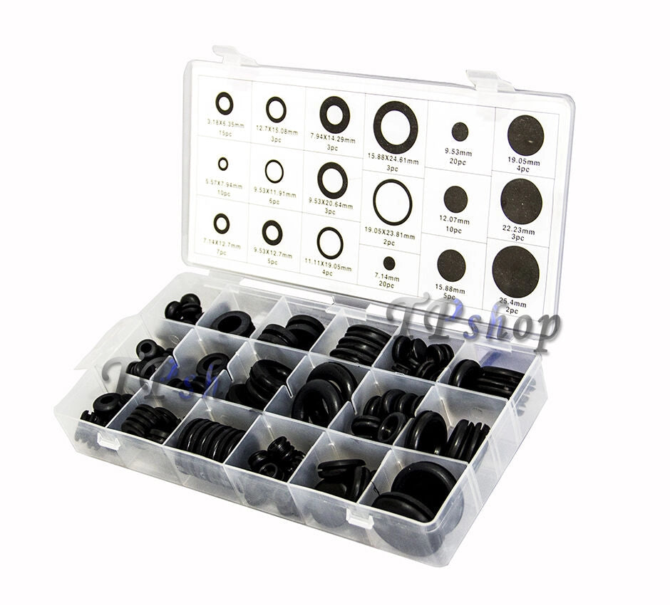 KIT 125 PZ GUARNIZIONI O'RING 18 MISURE DIVERSE ORING ANELLI GOMMINI