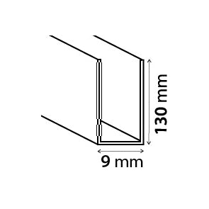 PROFILO BASSO CON GUARNIZIONE A SPILLO PER WALK-IN ESSENTIAL- cm 113 - Cromo- DHIMP- pezzi 1