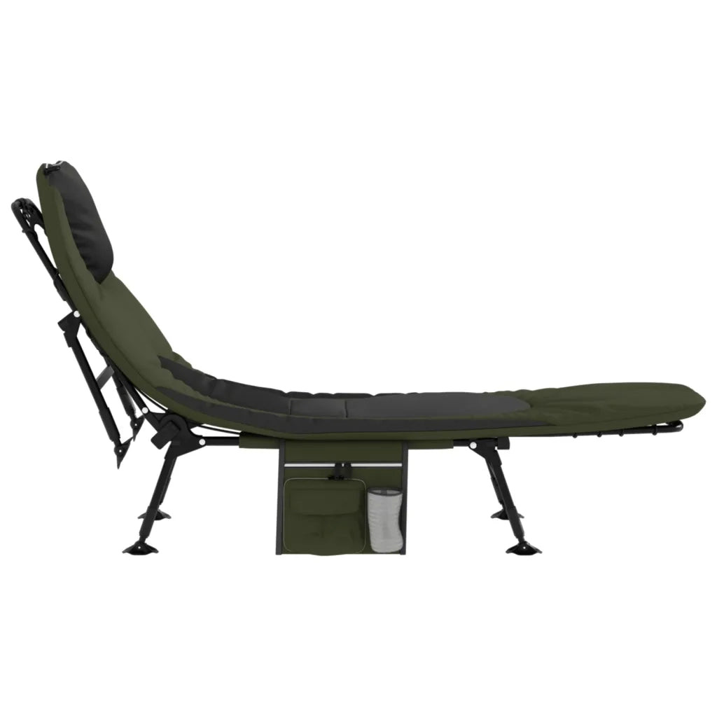 Letto da Pesca Gambe Anti Fango Regolabili Pieghevole Verde 4006422