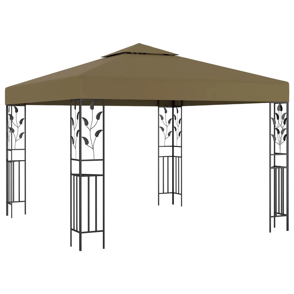 Gazebo | Pergolato con Luci LED a Stringa 3x3 m Grigio Talpa