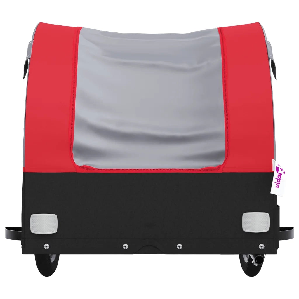 Rimorchio da Bici Nero e Rosso 45 kg in Ferro