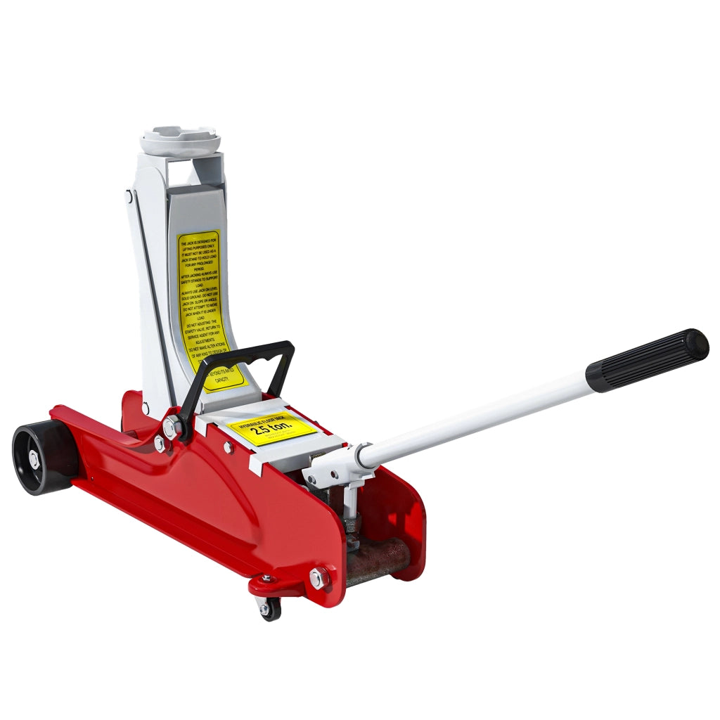 Cric Idraulico Basso ¨C Minimal ¨C Acciaio Rosso 2.5 Tonnellate