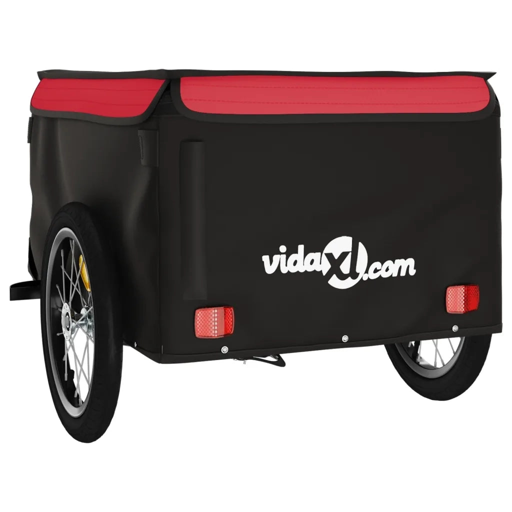 Rimorchio da Bici Nero e Rosso 45 kg in Ferro 94083