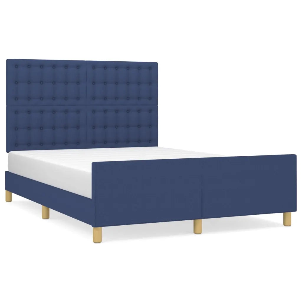 Giroletto senza Materasso-Struttura Letto Blu 140x200 cm in Tessuto
