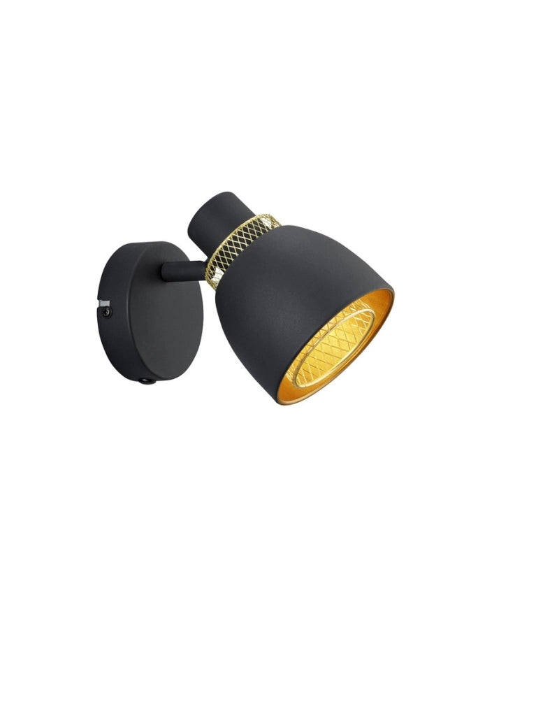 Lampada parete/soffitto nera PUNCH 1xE14 10W RL metallo