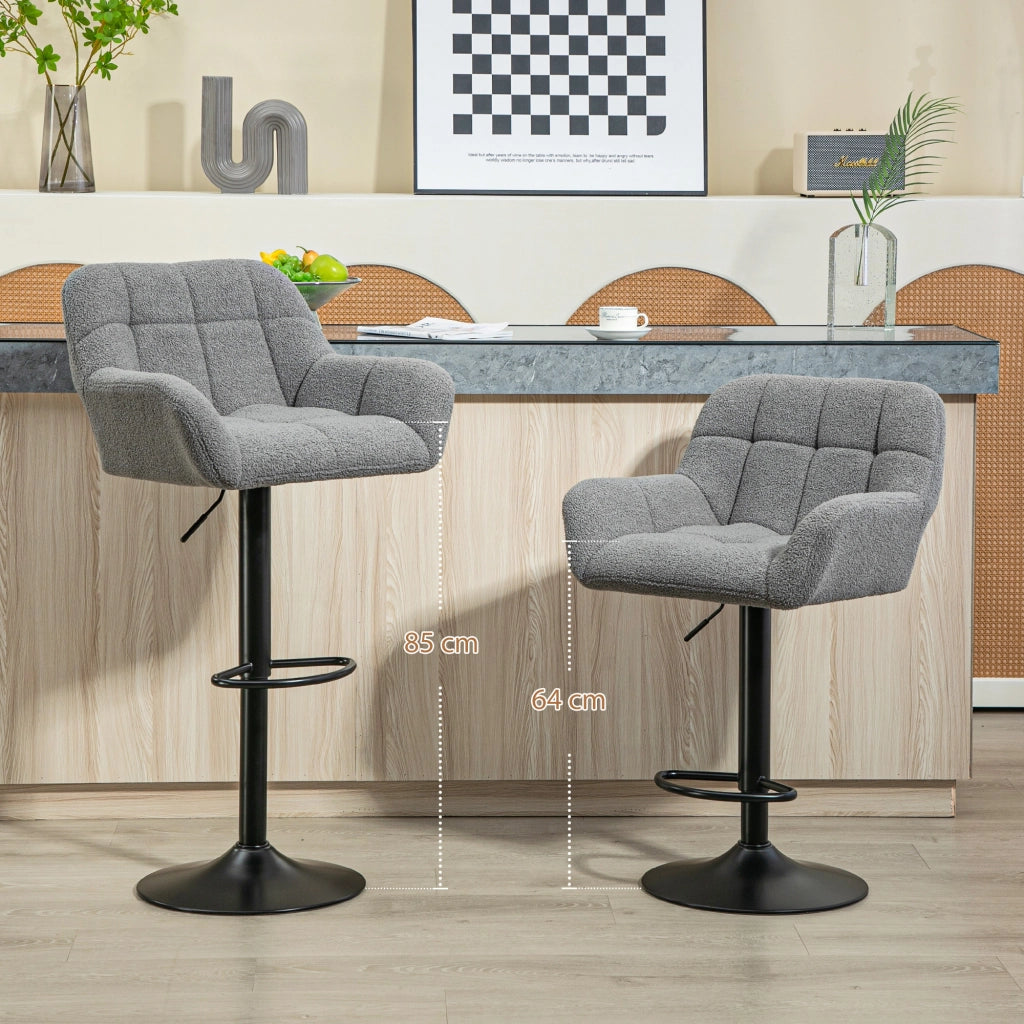 Sgabelli da bar 2 pezzi retr¨° ¨C Minimal ¨C grigio scuro e nero