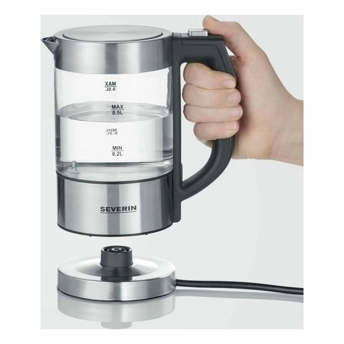 Severin WK 3458 bollitore elettrico 0,5 L 1100 W Nero, Trasparente