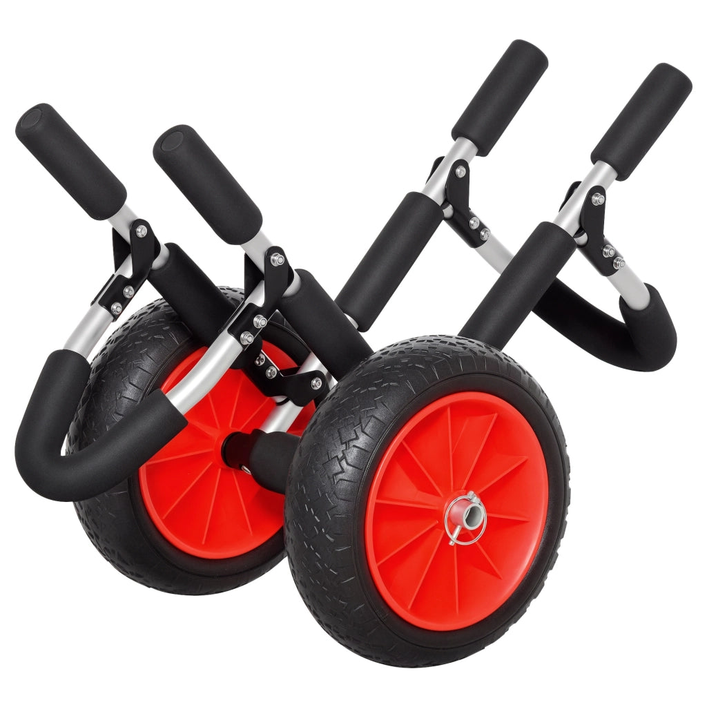 Carrello Pieghevole per Tavole da Surf ¨C Minimal ¨C Nero e Rosso 64x55x38,5 cm