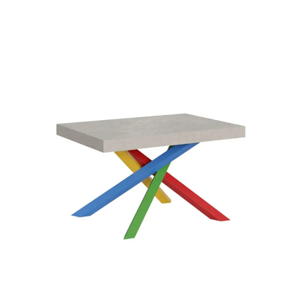 Tavolo allungabile 160/420x90 cm Volantis cashmere gambe multicolore 4/B