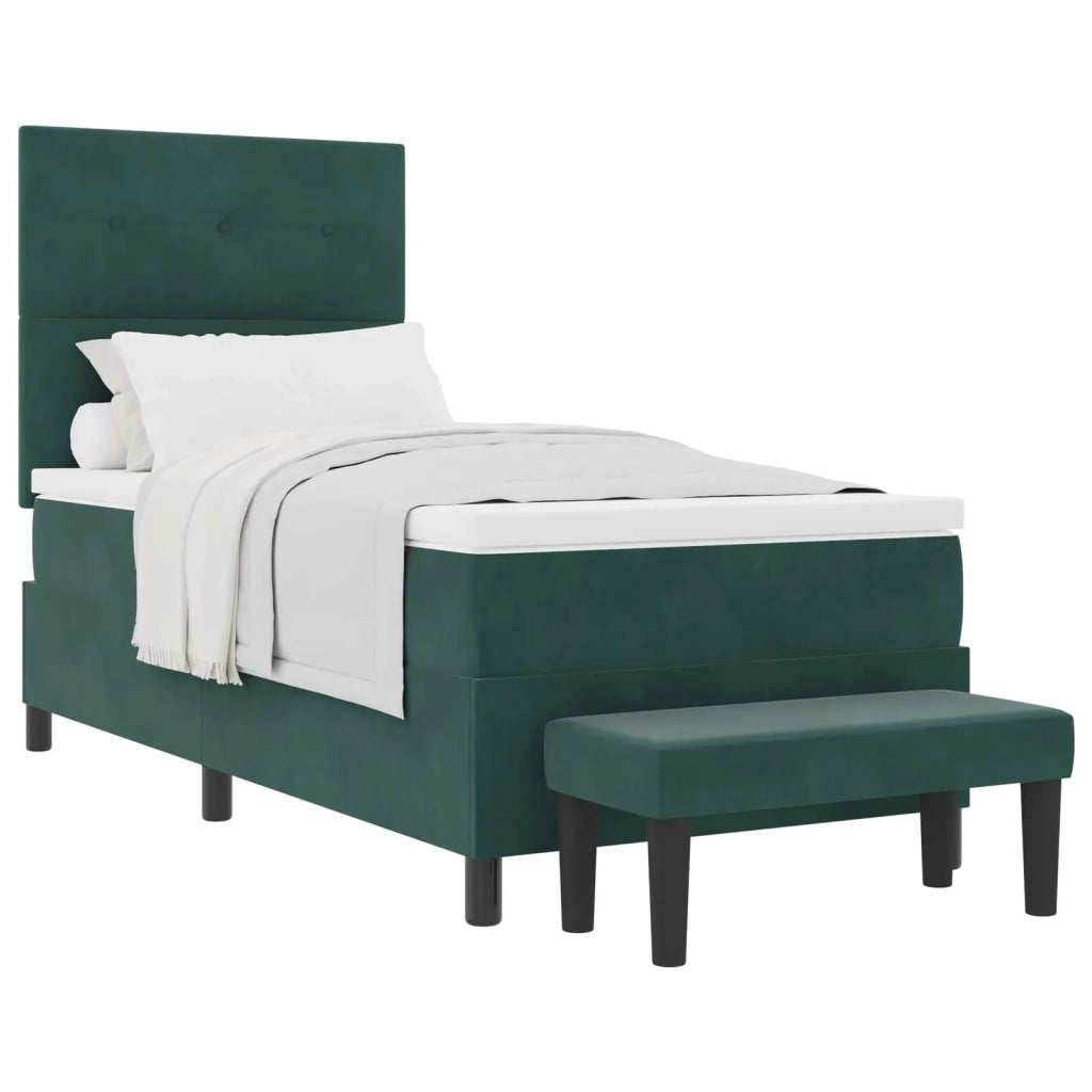 Letto a molle con cuscino Verde scuro 200 x 80 cm Velluto 3344477