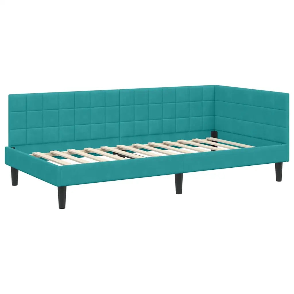 Struttura Letto Angolare con Materasso Turchese 90 x 190 cm 3393976