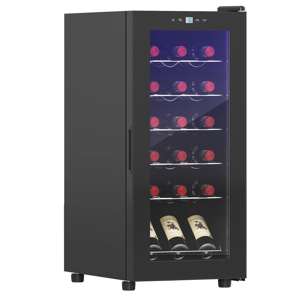 Cantinetta per vini 18 bottiglie 50L ¨C Minimal ¨C nero, temperatura regolabile 5-18¡ãC, luce LED