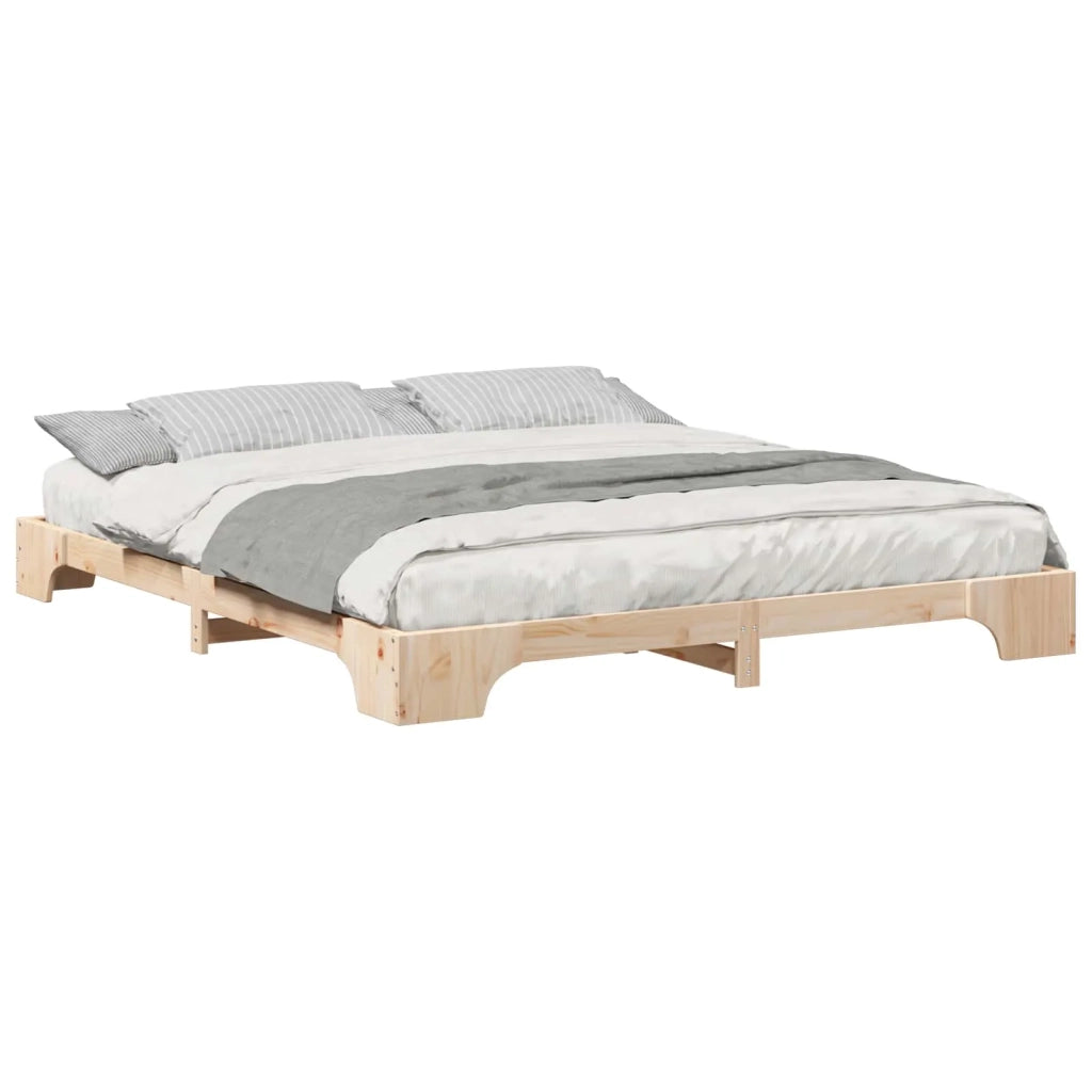Struttura del letto Marrone 200 x 210 cm Pino massello