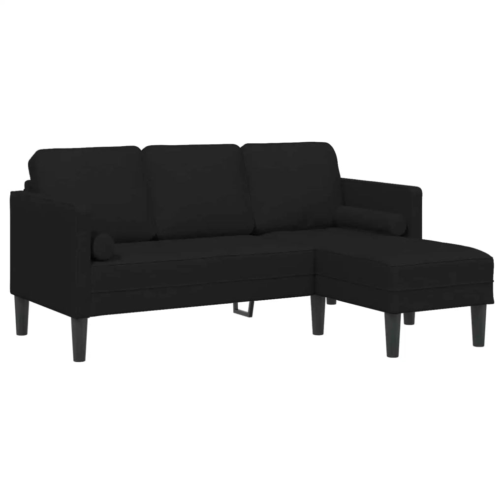 Set di divani con cuscino 2 pcs Nero Poliestere 3329254