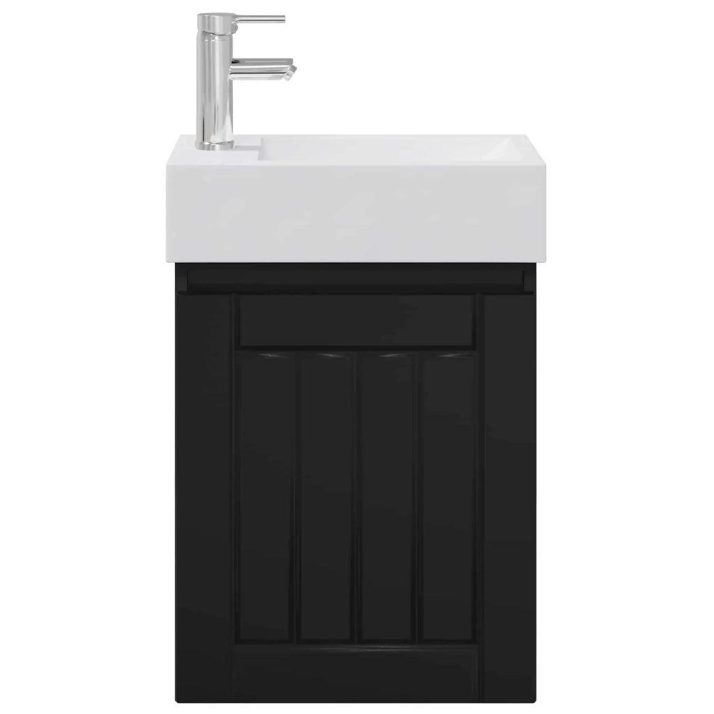 Mobile bagno con rubinetto Nero 45,5 x 25,5 x 84 cm 889482