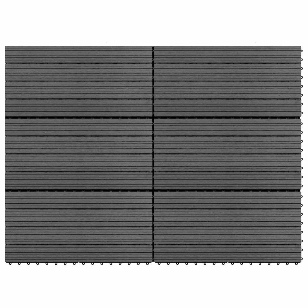 Piastrella per Decking 6 pz Grigio 60 x 30 cm WPC CFW2730106