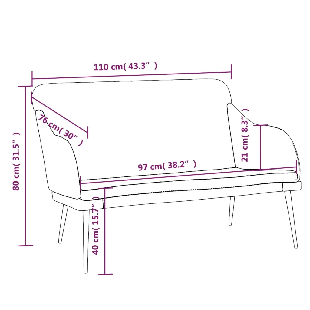 Panca Rosa 110x76x80 cm in Velluto 351467