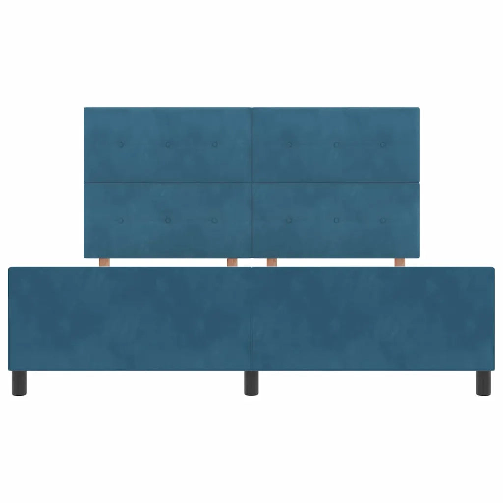 Letto a molle con testiera Blu Scuro 180 x 200 cm Velluto