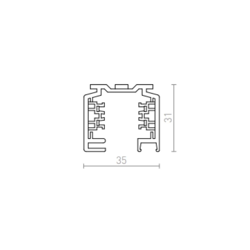 EUTRAC 2m binario trifase Nero 230V