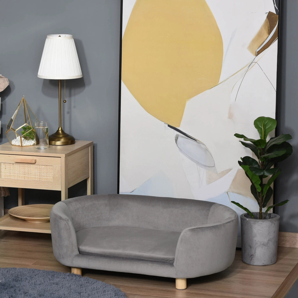 Letto per cani imbottito ¨C Minimal ¨C 86x55x33 cm grigio chiaro