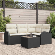 Set Divano da Giardino 5 pcs Nero polyrattan 3346027