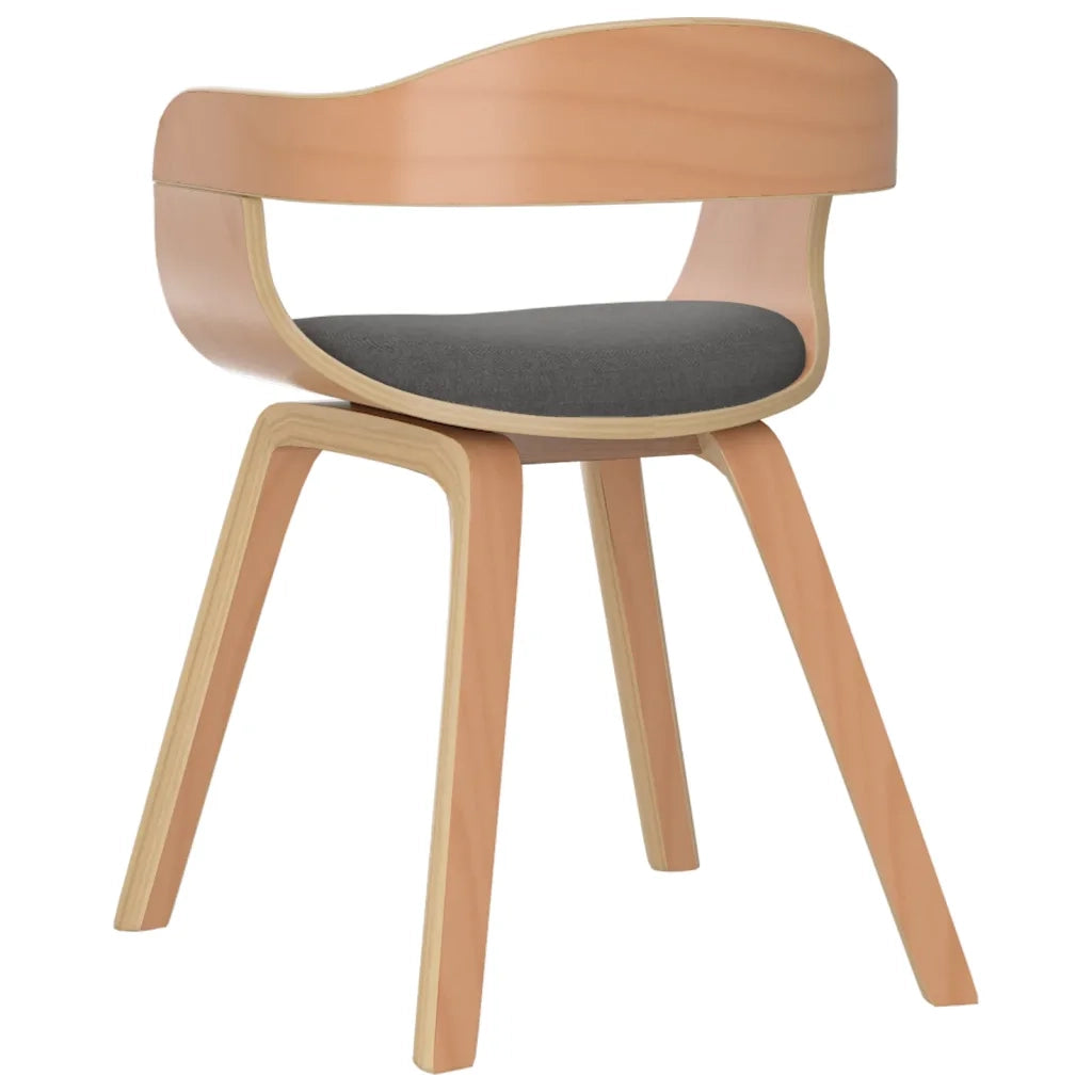 Sedia da Pranzo Grigio Chiaro in Legno Curvato e Tessuto 3092375