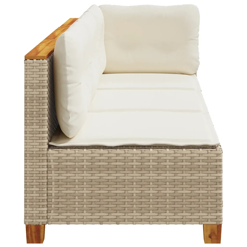 Divano da Giardino con Cuscini a 3 Posti Beige in Polyrattan 365922