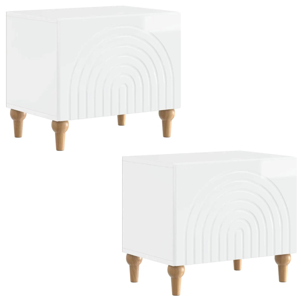 Mobile TV Bianco Lucido Legno ingegnerizzato 896239