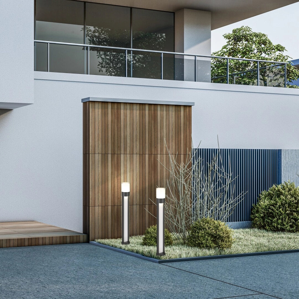 Paletto da giardino moderno nero 80cm LED 12W 3000K IP44