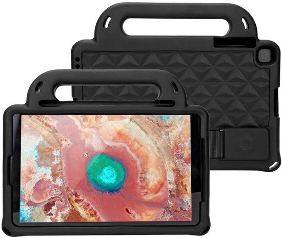 Casella per bambini - Protezione schokassorbente per tablet - Protezione full body sottile - Nero - Adatto per Tab A 10,1 pollici 2019 - Incluso cinturino per spalla