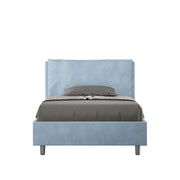 BS COM Letto una piazza e mezza contenitore imbottito 110x200 microfibra azzurro