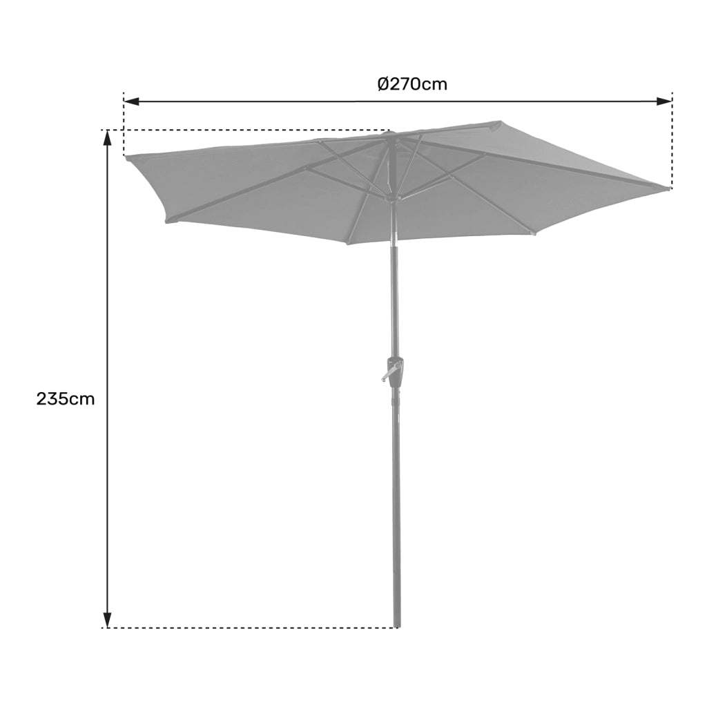 Ombrello rotondo diritto HAPUNA diametro 2,70m beige