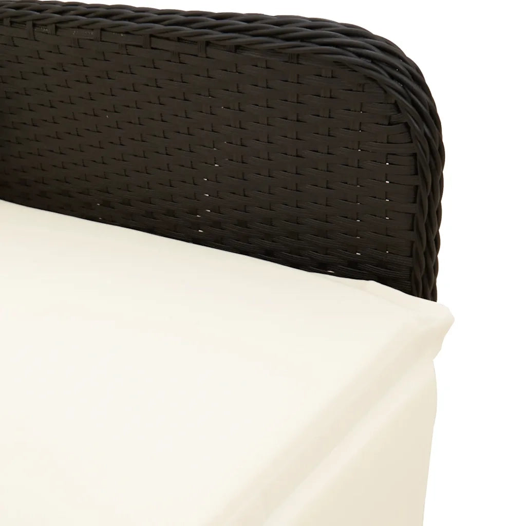 Set Bistrò da Giardino 5 pz con Cuscini in Polyrattan Nero 3276989