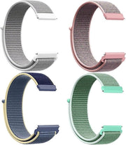 Set di 4 cinturini orari elastiche in nylon Quick Release 22mm/20mm in unico formato